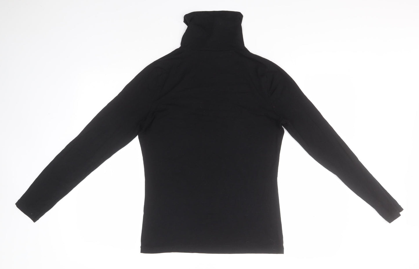 TU Womens Black Roll Neck  Cotton Pullover Jumper Size 12