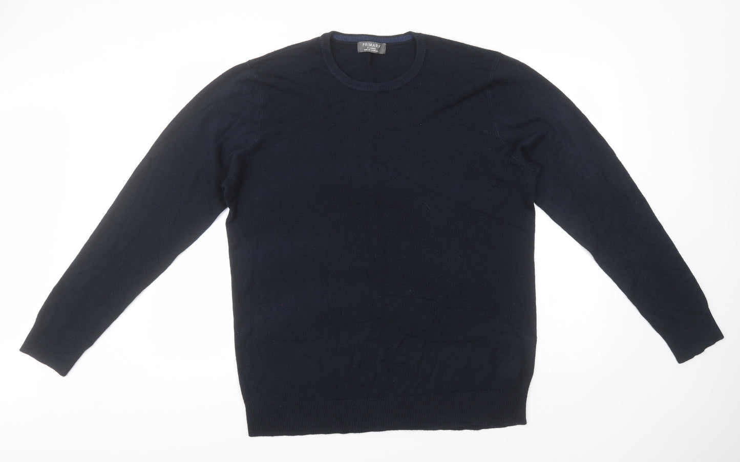 Primark Mens Blue Round Neck  Acrylic Pullover Jumper Size XL