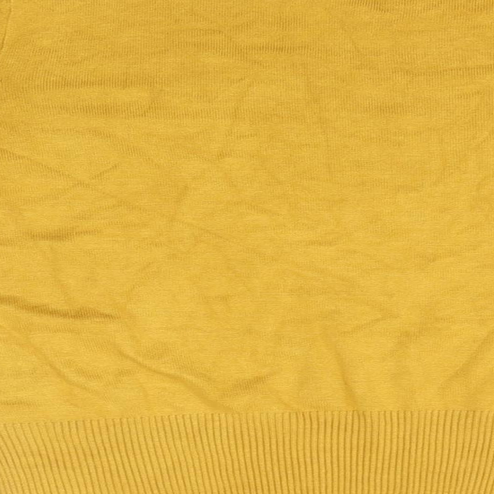 Marks and Spencer Womens Gold Round Neck  Viscose Pullover Jumper Size 12