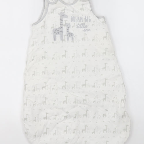 Nutmeg Baby White Animal Print Cotton Babygrow One-Piece Size 0-3 Months   - Giraffes