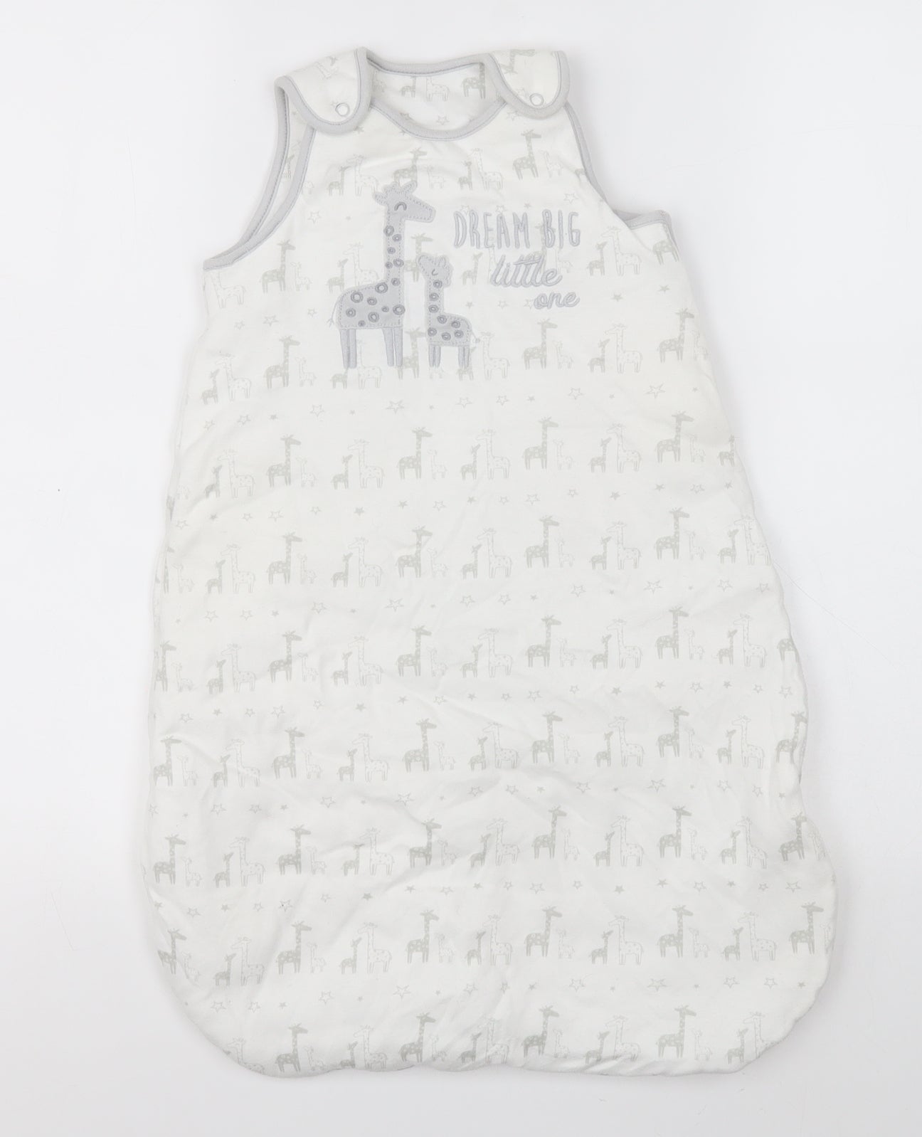 Nutmeg Baby White Animal Print Cotton Babygrow One-Piece Size 0-3 Months   - Giraffes