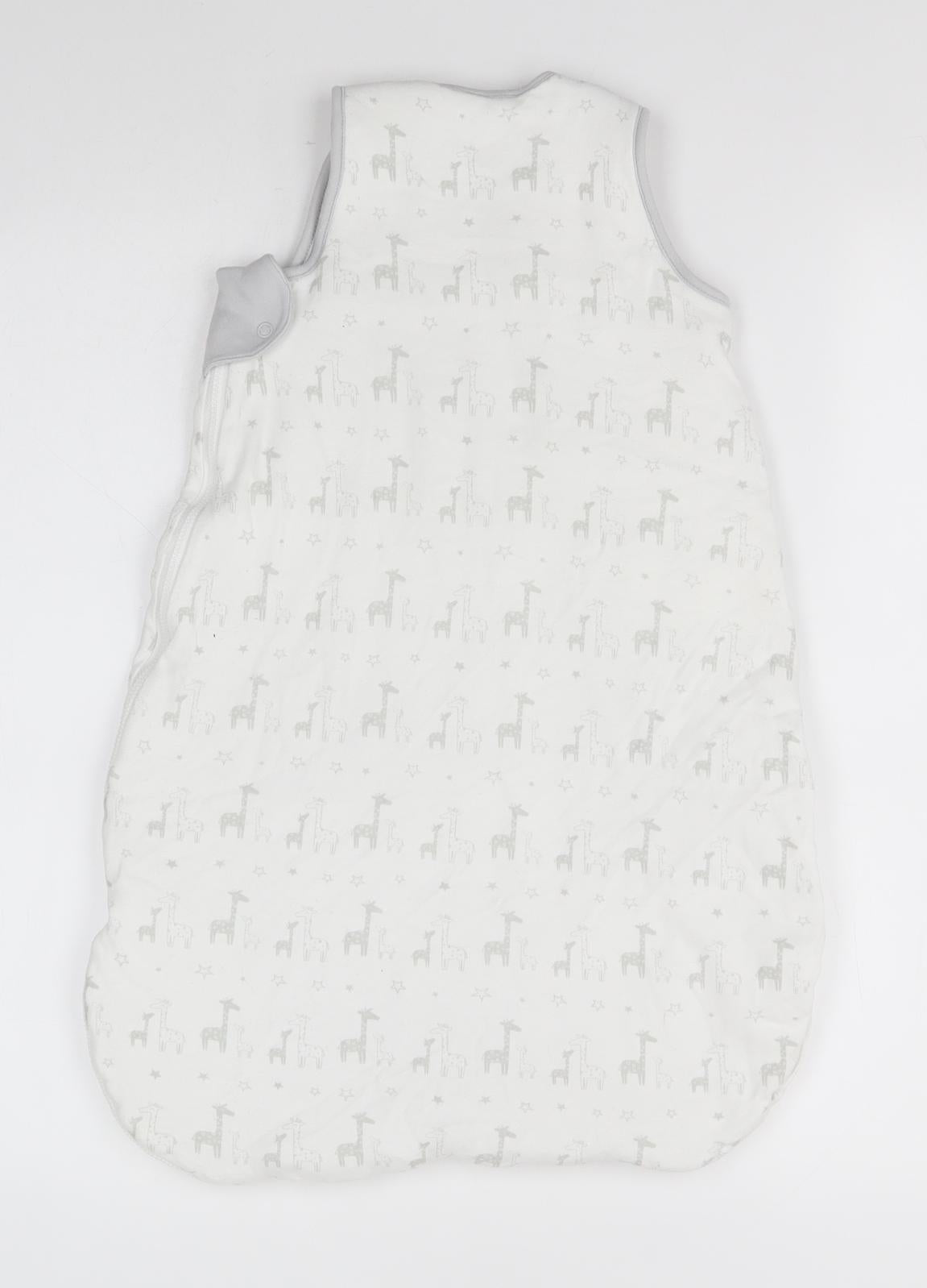 Nutmeg Baby White Animal Print Cotton Babygrow One-Piece Size 0-3 Months   - Giraffes