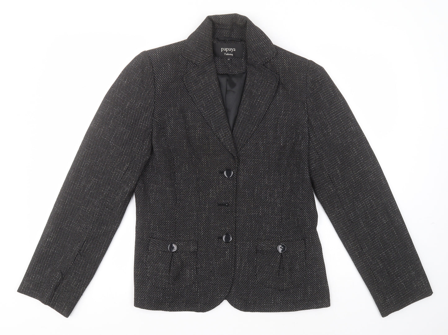 Papaya Womens Grey Herringbone  Jacket  Size 12