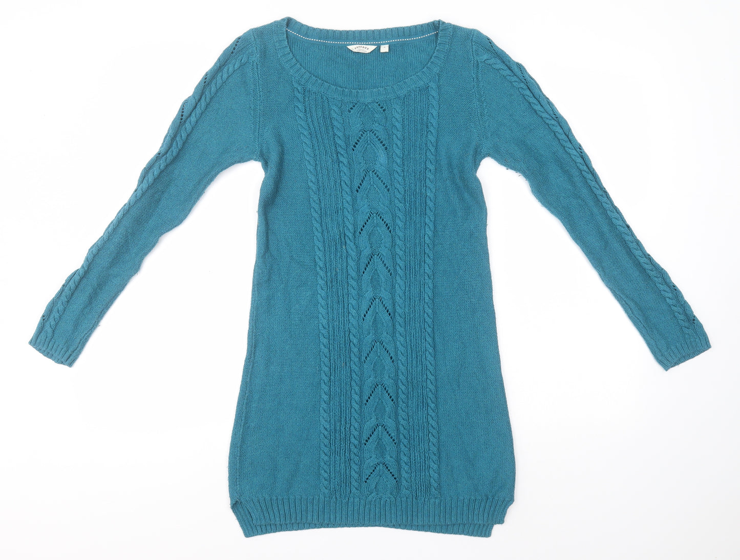 Fat Face Womens Blue Round Neck  Cotton Pullover Jumper Size 6
