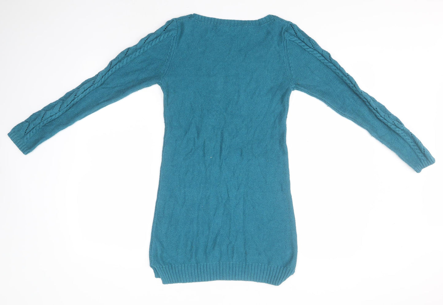 Fat Face Womens Blue Round Neck  Cotton Pullover Jumper Size 6