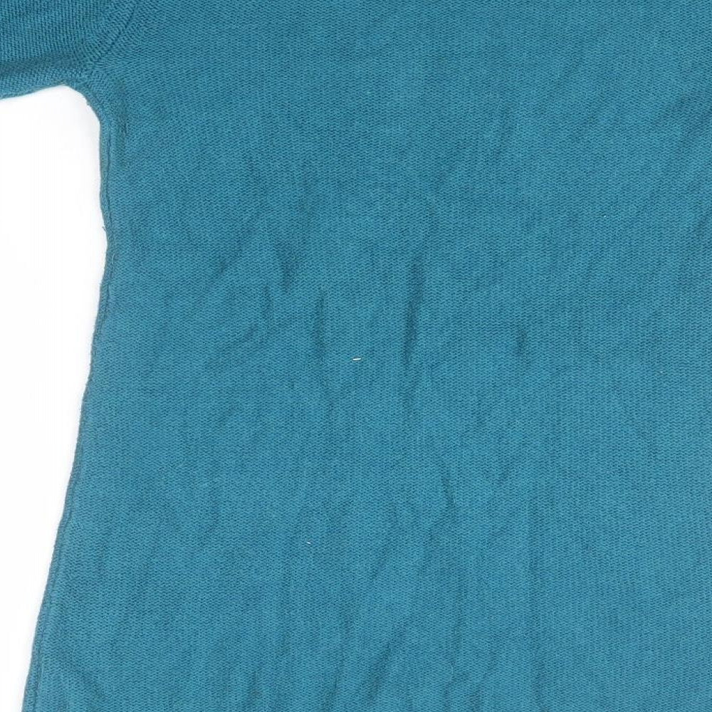 Fat Face Womens Blue Round Neck  Cotton Pullover Jumper Size 6