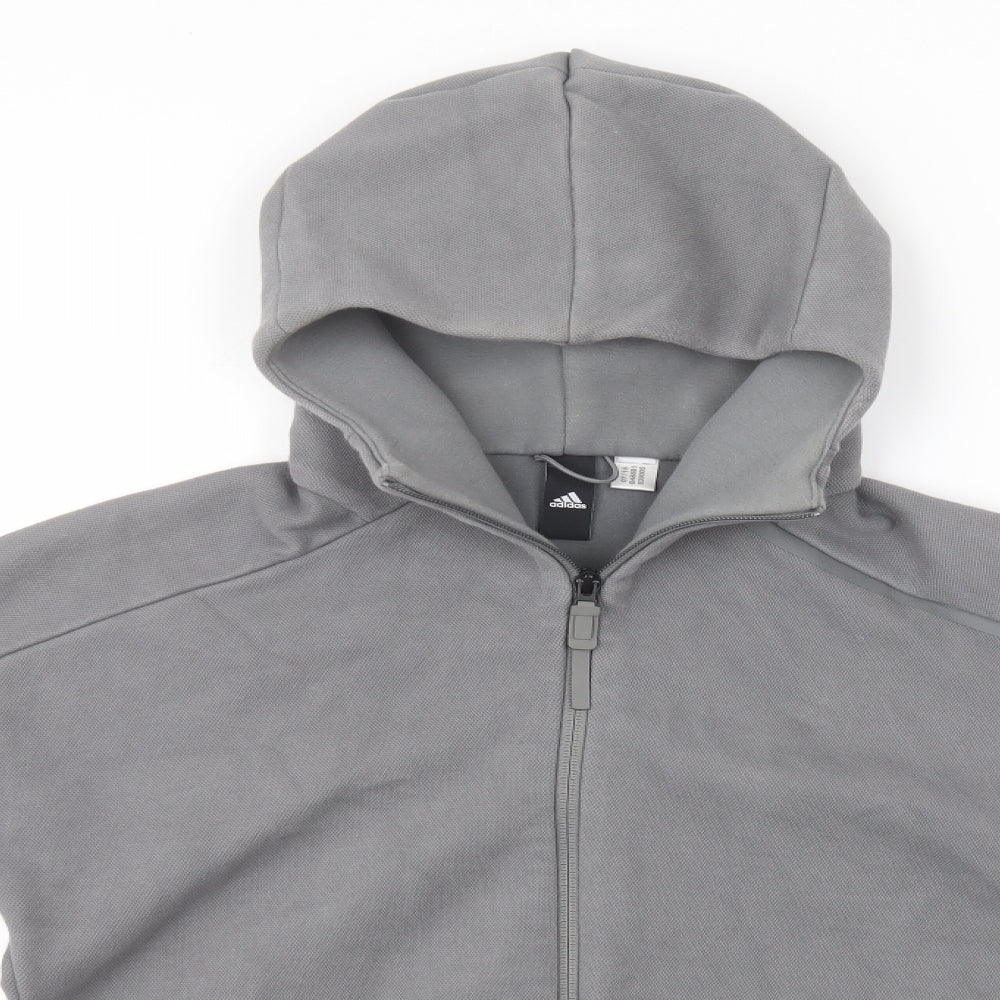 adidas Mens Grey   Full Zip Hoodie