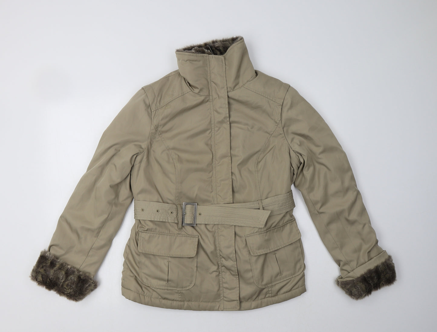 RJR.John Rocha Womens Beige   Jacket  Size 10  Zip - Fluffy Lining