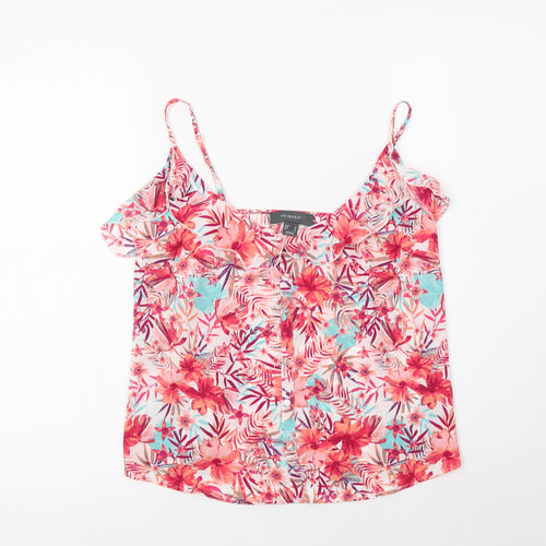 Primark Womens Multicoloured Floral Polyester Camisole Blouse Size 8 Round Neck