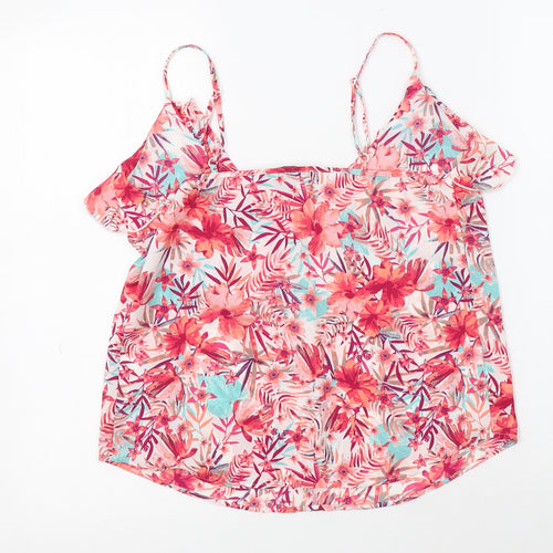 Primark Womens Multicoloured Floral Polyester Camisole Blouse Size 8 Round Neck