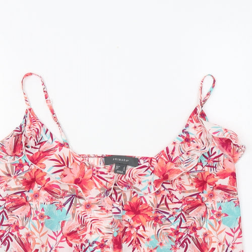 Primark Womens Multicoloured Floral Polyester Camisole Blouse Size 8 Round Neck