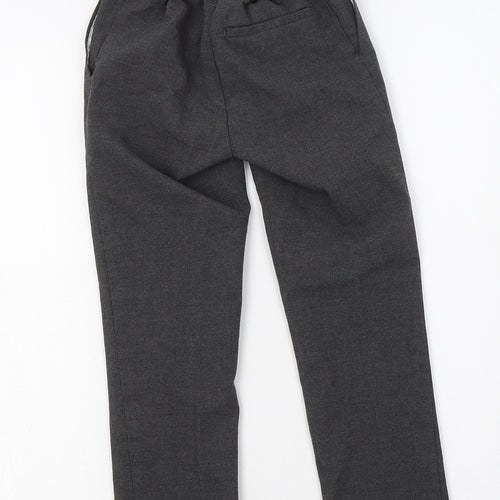 M&S Boys Grey  Polyester Dress Pants Trousers Size 7-8 Years  Regular  - School Wear