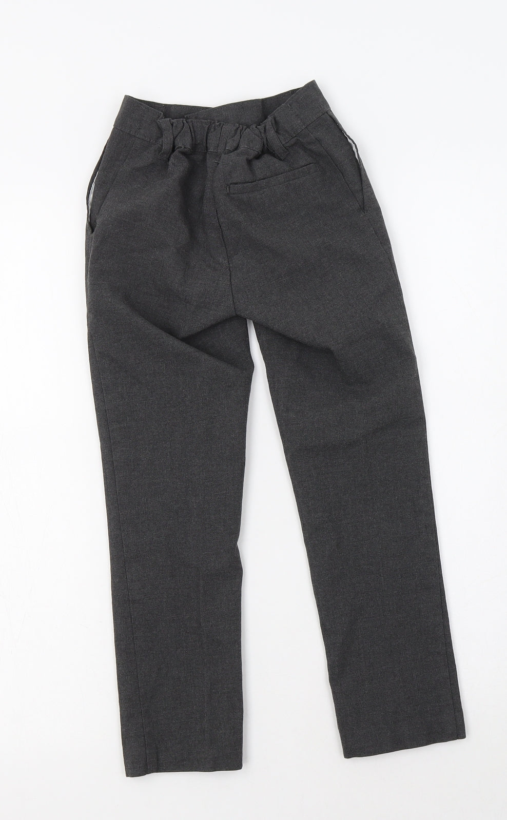 M&S Boys Grey  Polyester Dress Pants Trousers Size 7-8 Years  Regular  - School Wear