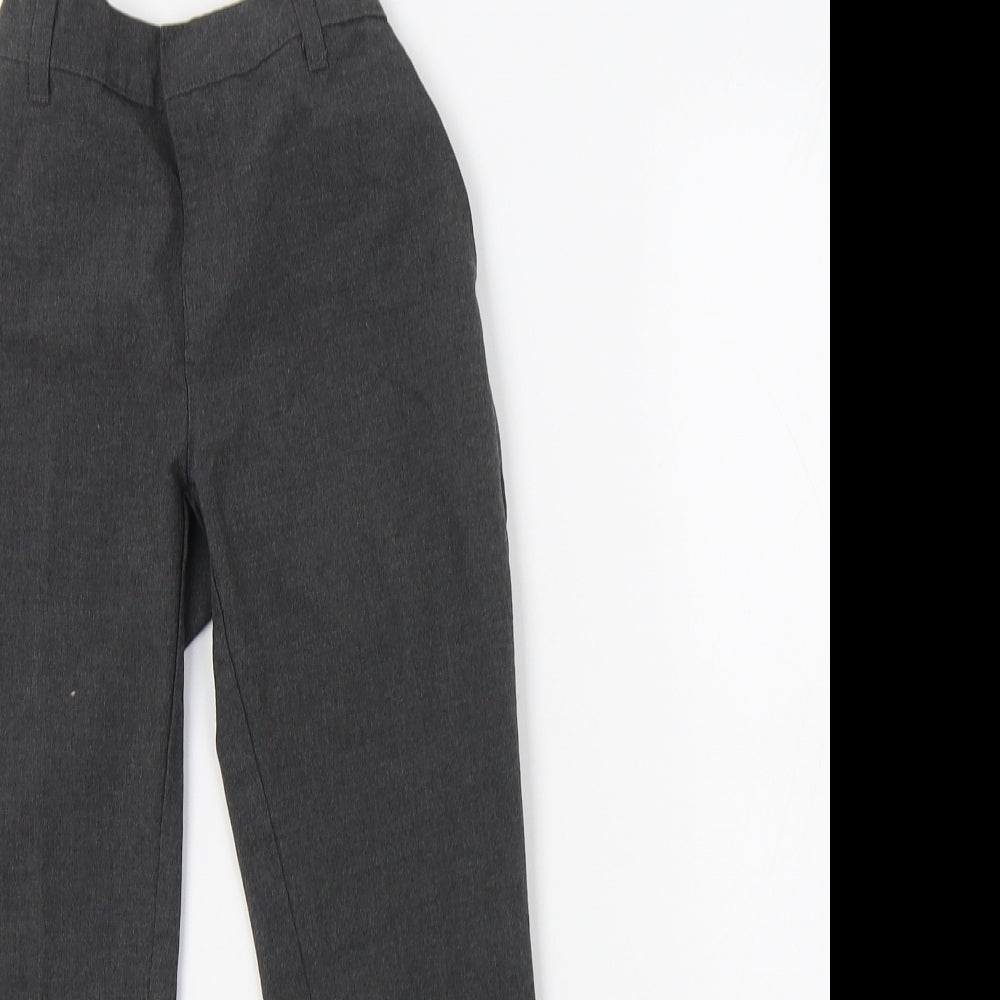 M&S Boys Grey  Polyester Dress Pants Trousers Size 7-8 Years  Regular  - School Wear