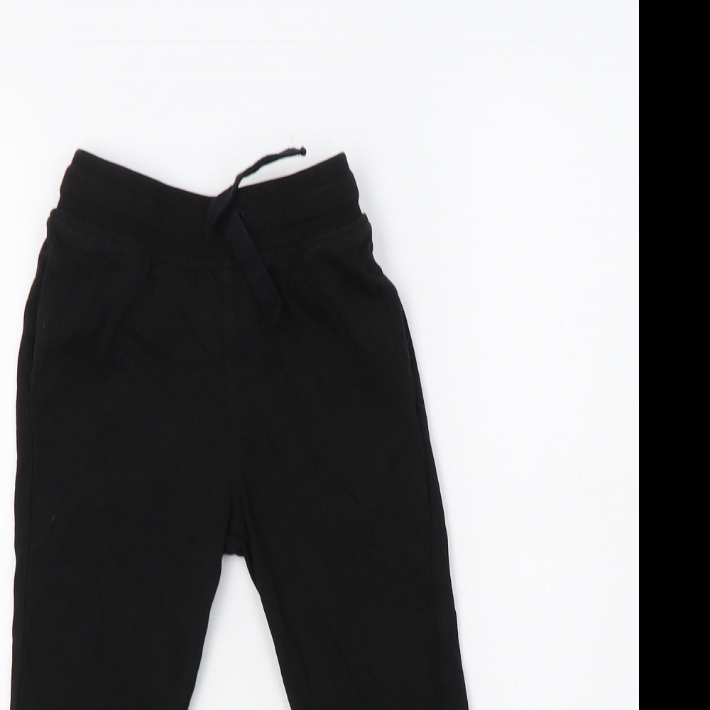 H&M Boys Black  Cotton Jogger Trousers Size 5-6 Years  Regular