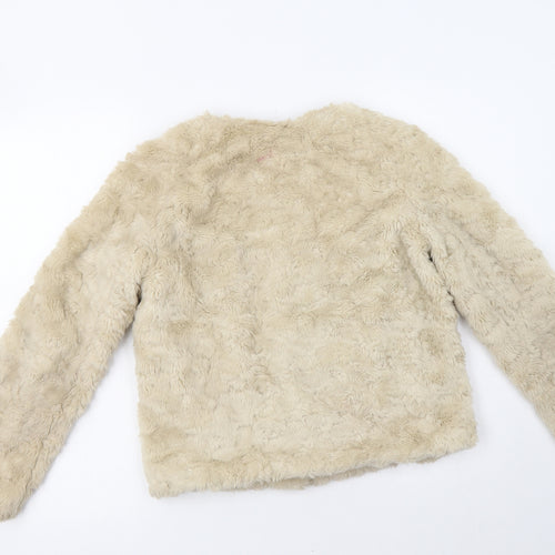 Dorothy Perkins Womens Beige   Jacket  Size 6  Zip - Faux Fur