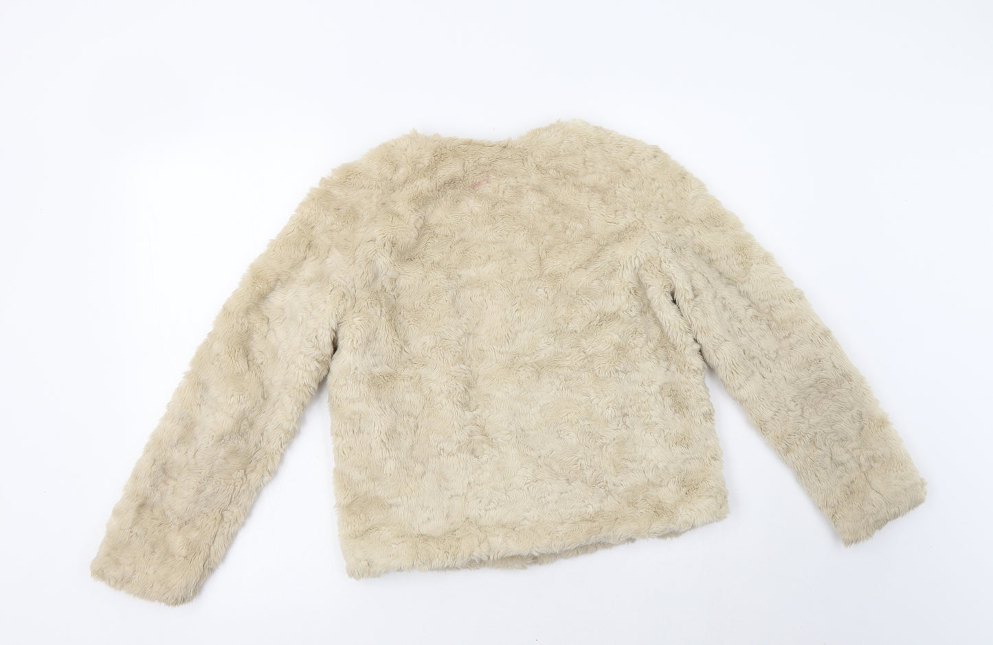 Dorothy Perkins Womens Beige   Jacket  Size 6  Zip - Faux Fur