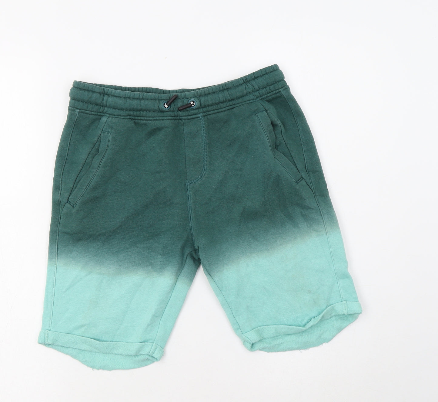 Nutmeg Boys Green Batik Cotton Sweat Shorts Size 11-12 Years  Regular Drawstring
