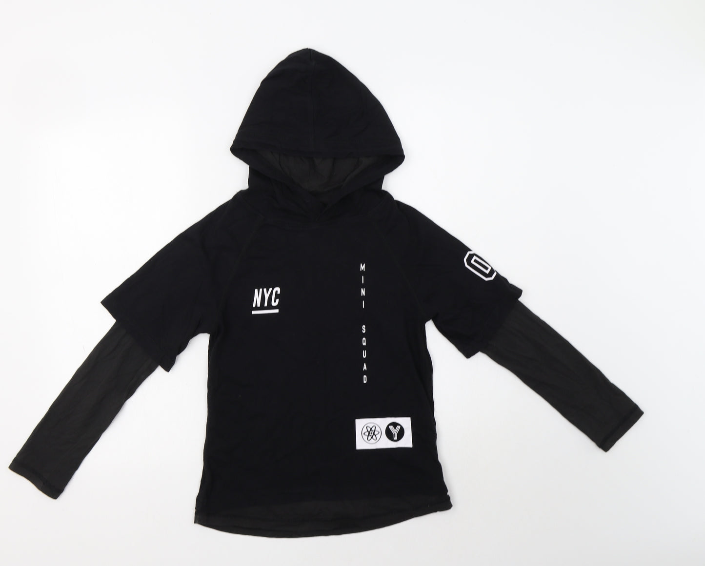 H&M Boys Black  Cotton Pullover Hoodie Size 9-10 Years