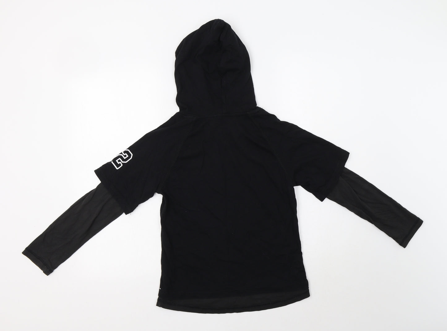 H&M Boys Black  Cotton Pullover Hoodie Size 9-10 Years
