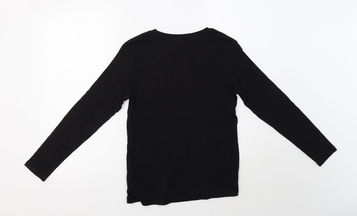 H&M Boys Black  Cotton Basic T-Shirt Size 11 Years Crew Neck