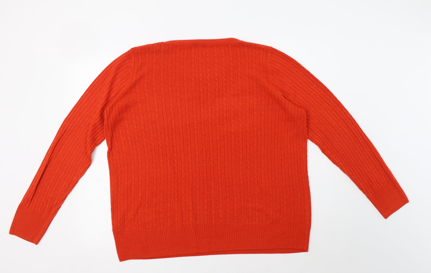 TU Womens Red Crew Neck  Acrylic Pullover Jumper Size 22