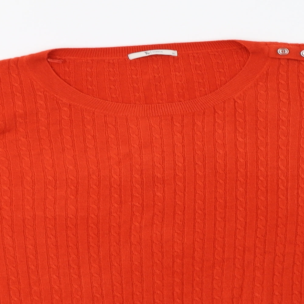 TU Womens Red Crew Neck  Acrylic Pullover Jumper Size 22