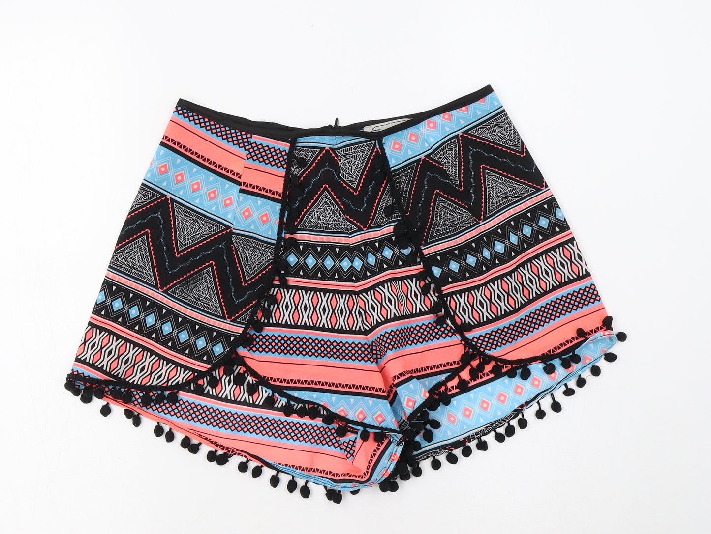 Heart & Bows Womens Multicoloured Geometric Polyester Bermuda Shorts Size 10 L3 in Regular Zip