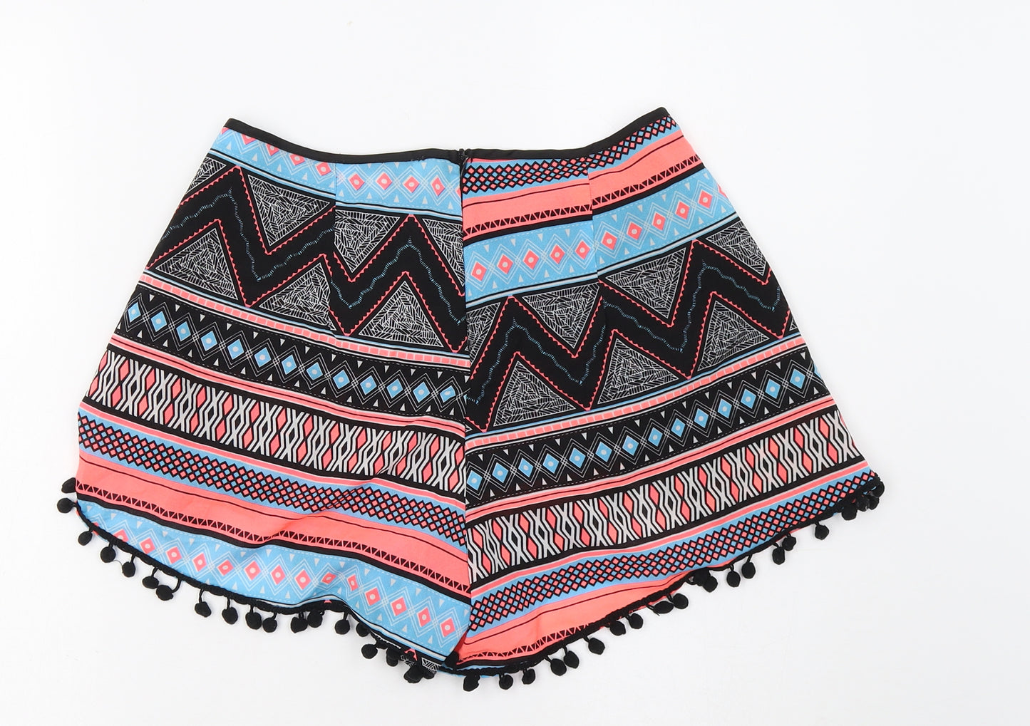 Heart & Bows Womens Multicoloured Geometric Polyester Bermuda Shorts Size 10 L3 in Regular Zip