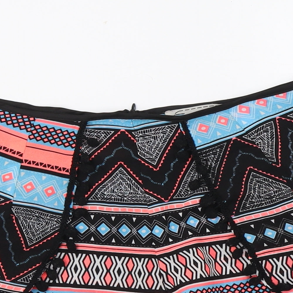Heart & Bows Womens Multicoloured Geometric Polyester Bermuda Shorts Size 10 L3 in Regular Zip