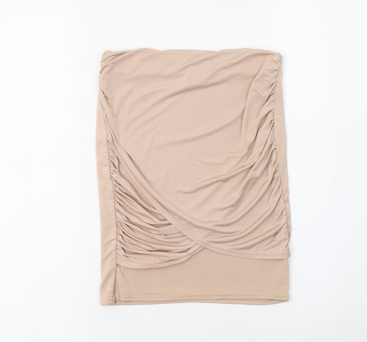 Missguided Womens Beige Polyester Mini Skirt Size 6
