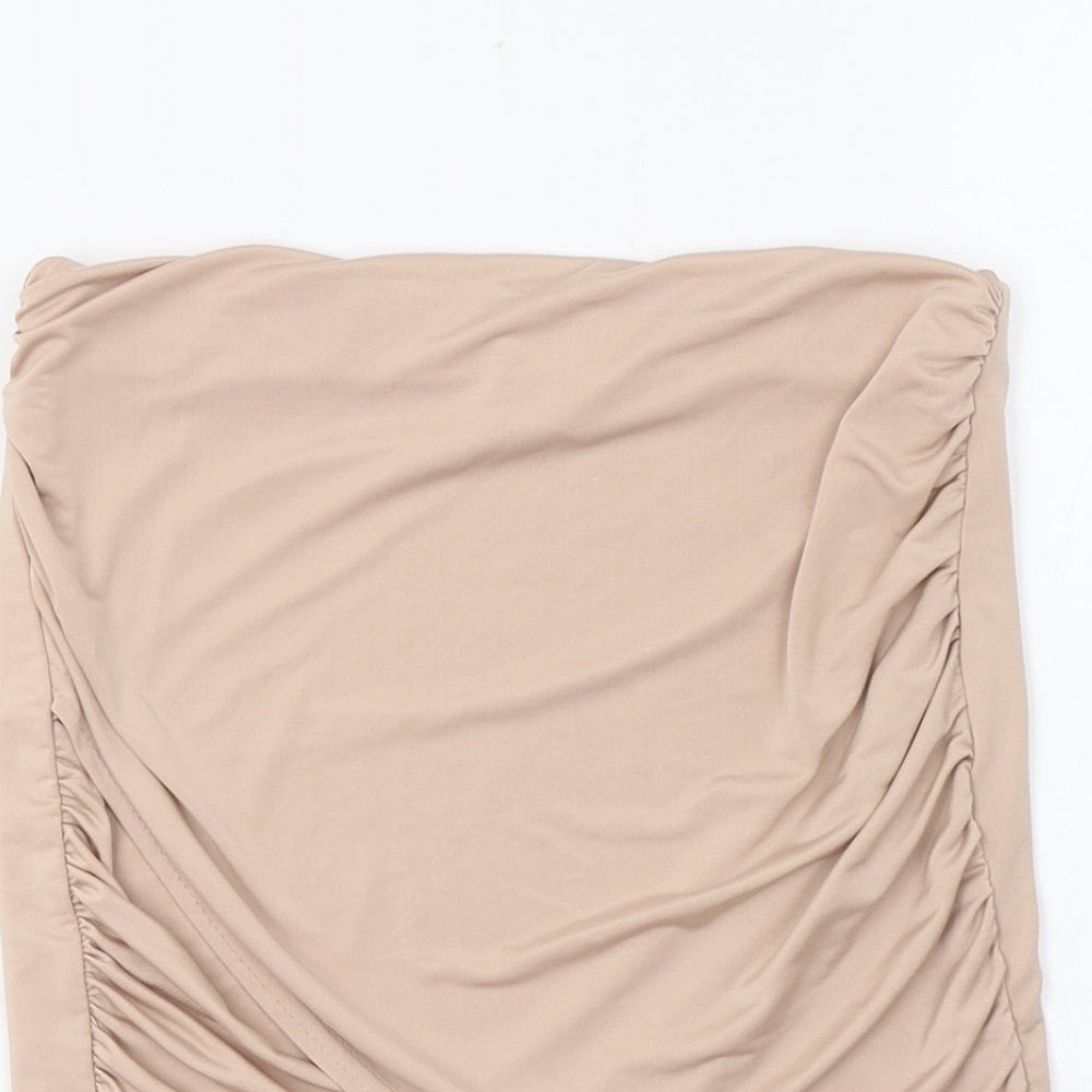 Missguided Womens Beige  Polyester Mini Skirt Size 6