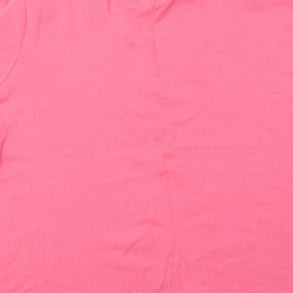 Bonmarché Womens Pink  Cotton Basic Blouse Size XL V-Neck