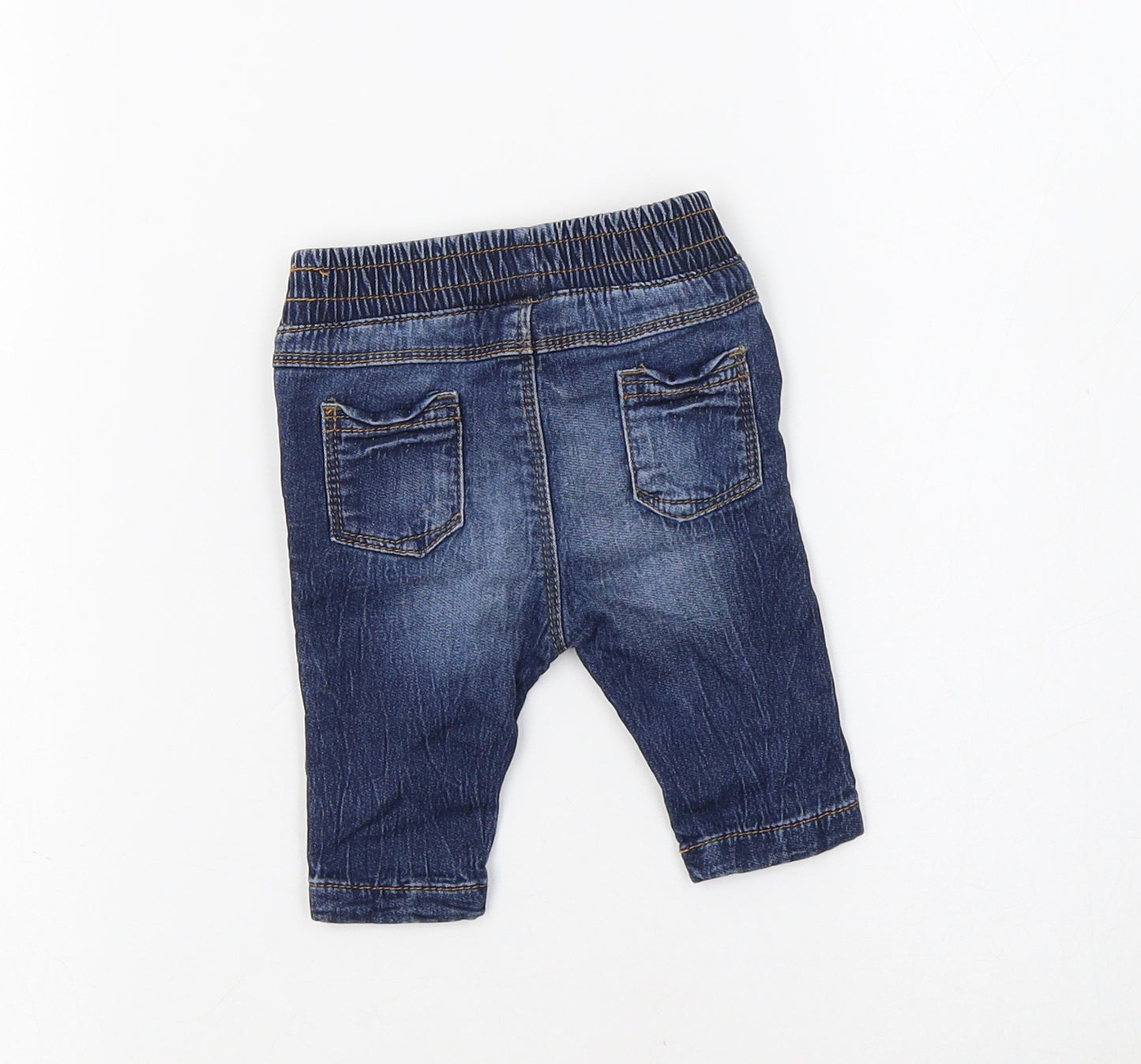 NEXT Baby Blue  Cotton Jogger Jeans Size 0-3 Months  Drawstring