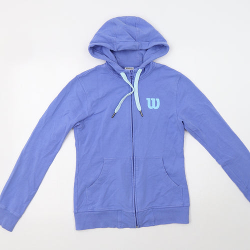 Wilson Womens Blue  Cotton Full Zip Hoodie Size XS  Zip