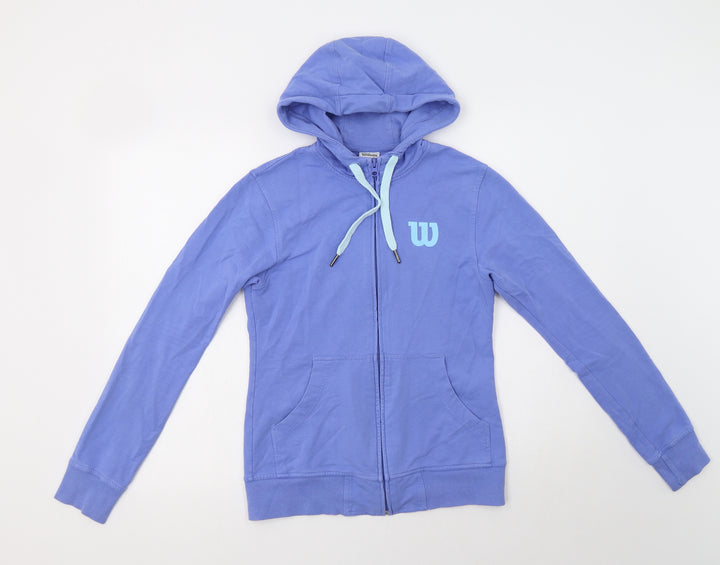 Wilson Womens Blue Cotton Full Zip Hoodie Size XS Zip