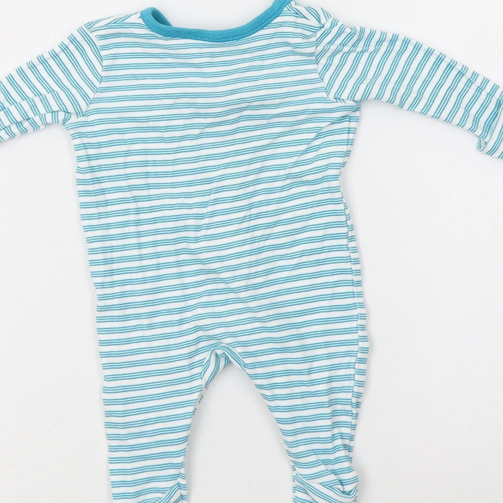 George Baby Blue Striped Cotton Babygrow One-Piece Size 0-3 Months  Snap