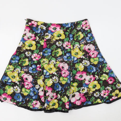 Et Vous Womens Multicoloured Floral Cotton Skater Skirt Size 8   Zip