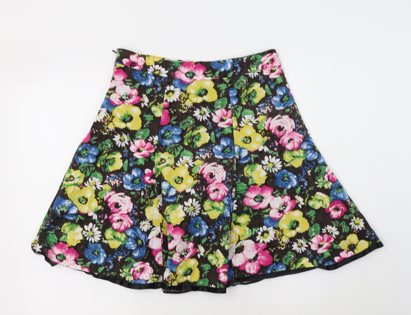 Et Vous Womens Multicoloured Floral Cotton Skater Skirt Size 8   Zip