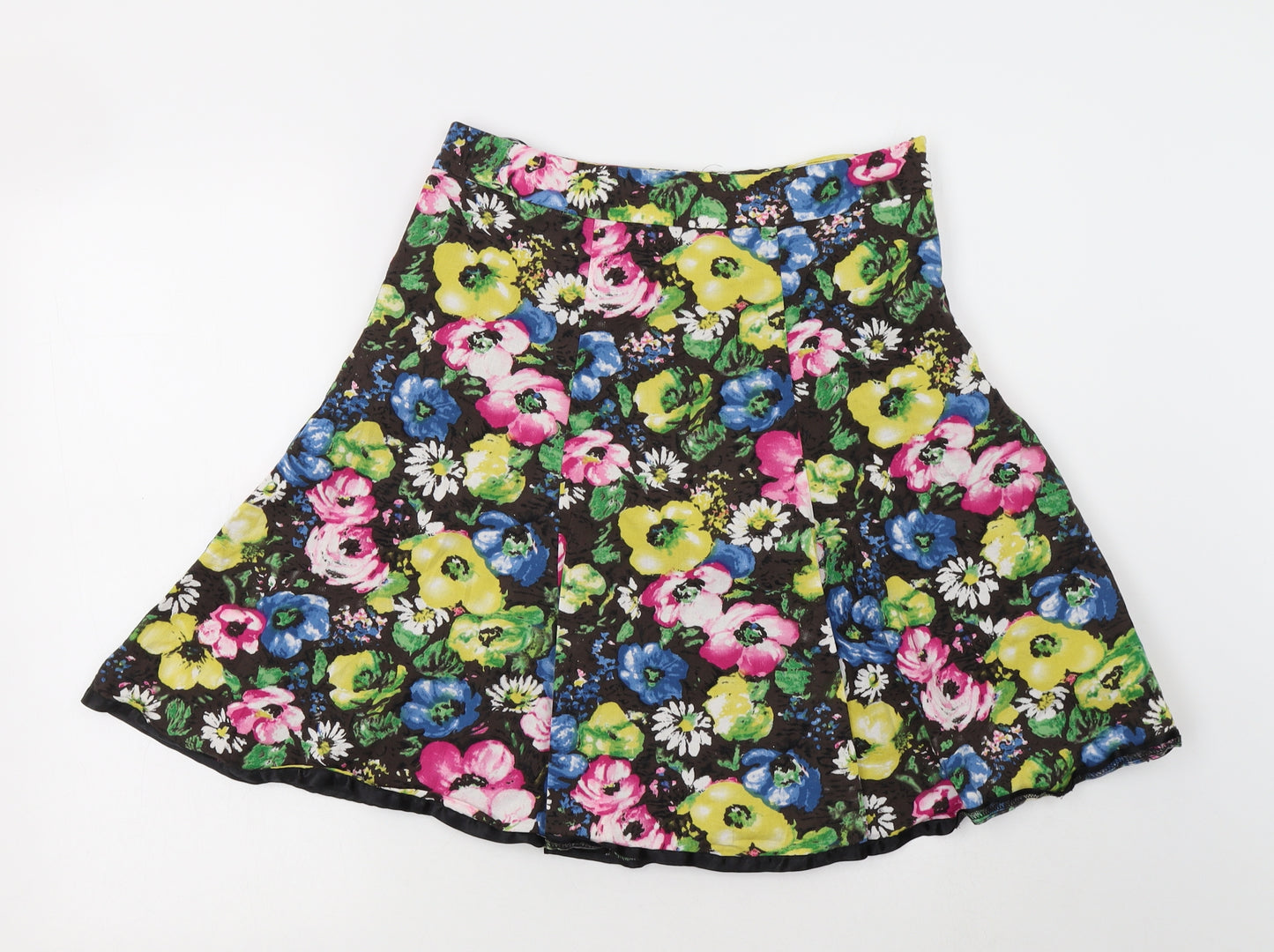 Et Vous Womens Multicoloured Floral Cotton Skater Skirt Size 8   Zip
