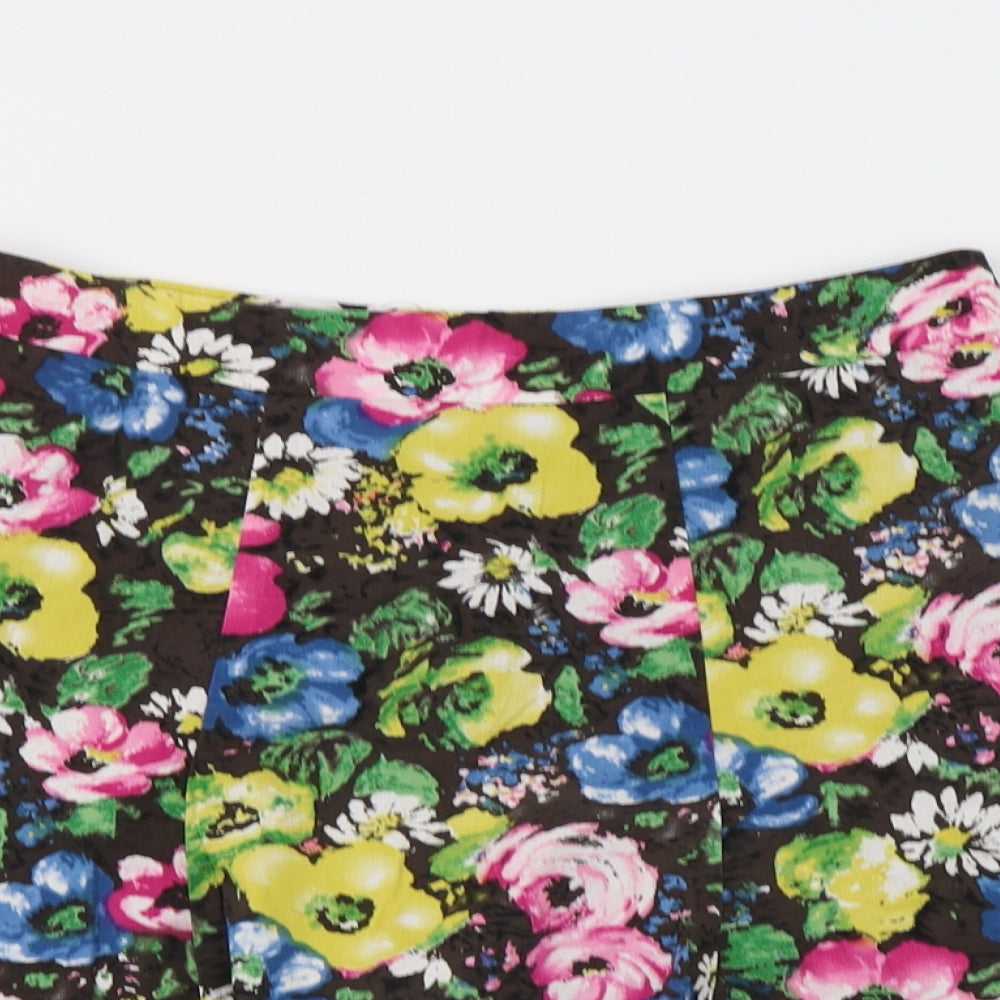Et Vous Womens Multicoloured Floral Cotton Skater Skirt Size 8   Zip