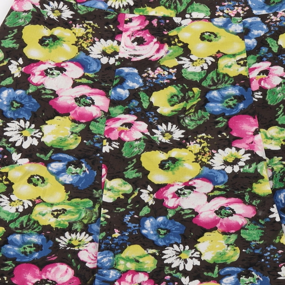 Et Vous Womens Multicoloured Floral Cotton Skater Skirt Size 8   Zip