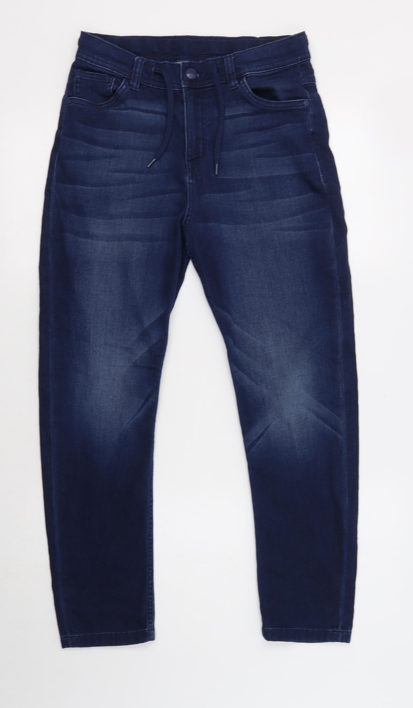 F&F Boys Blue  Cotton Straight Jeans Size 10-11 Years  Regular Drawstring