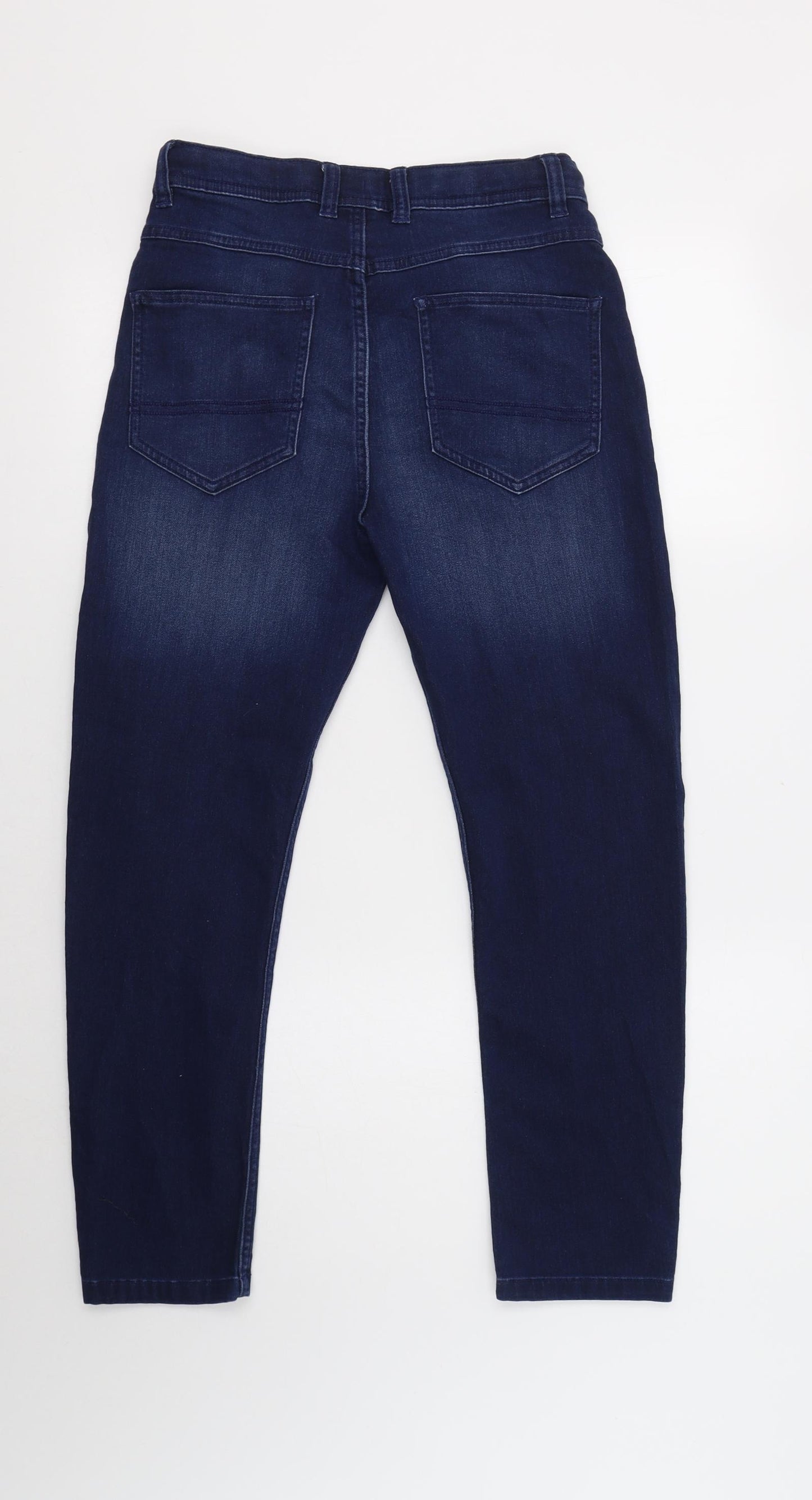 F&F Boys Blue  Cotton Straight Jeans Size 10-11 Years  Regular Drawstring