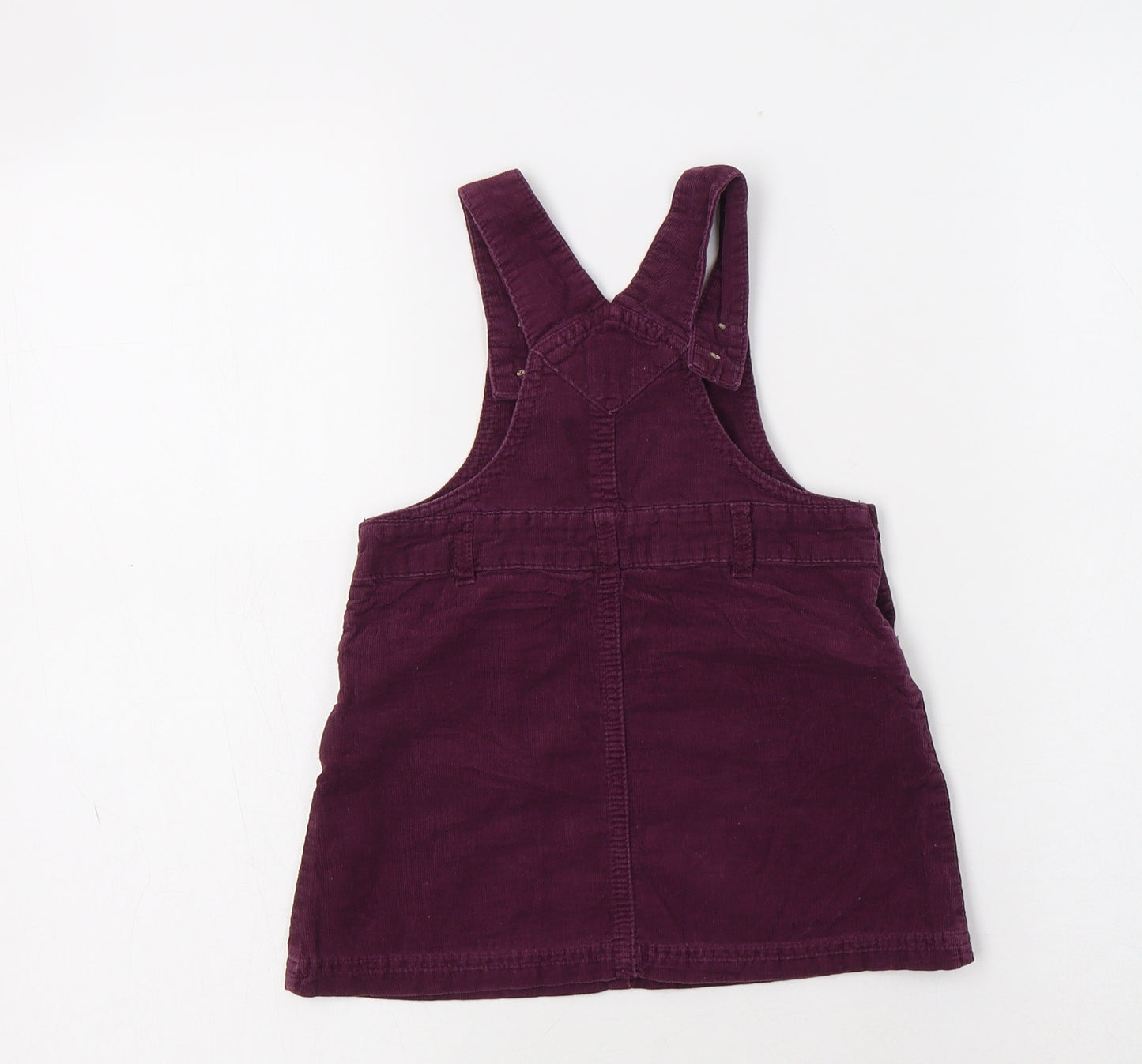 TU Baby Purple  Cotton Pinafore/Dungaree Dress  Size 12-18 Months  Square Neck Button