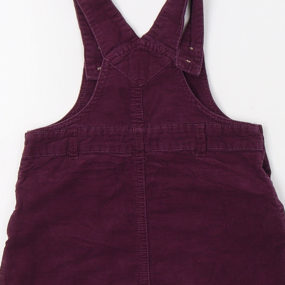 TU Baby Purple  Cotton Pinafore/Dungaree Dress  Size 12-18 Months  Square Neck Button