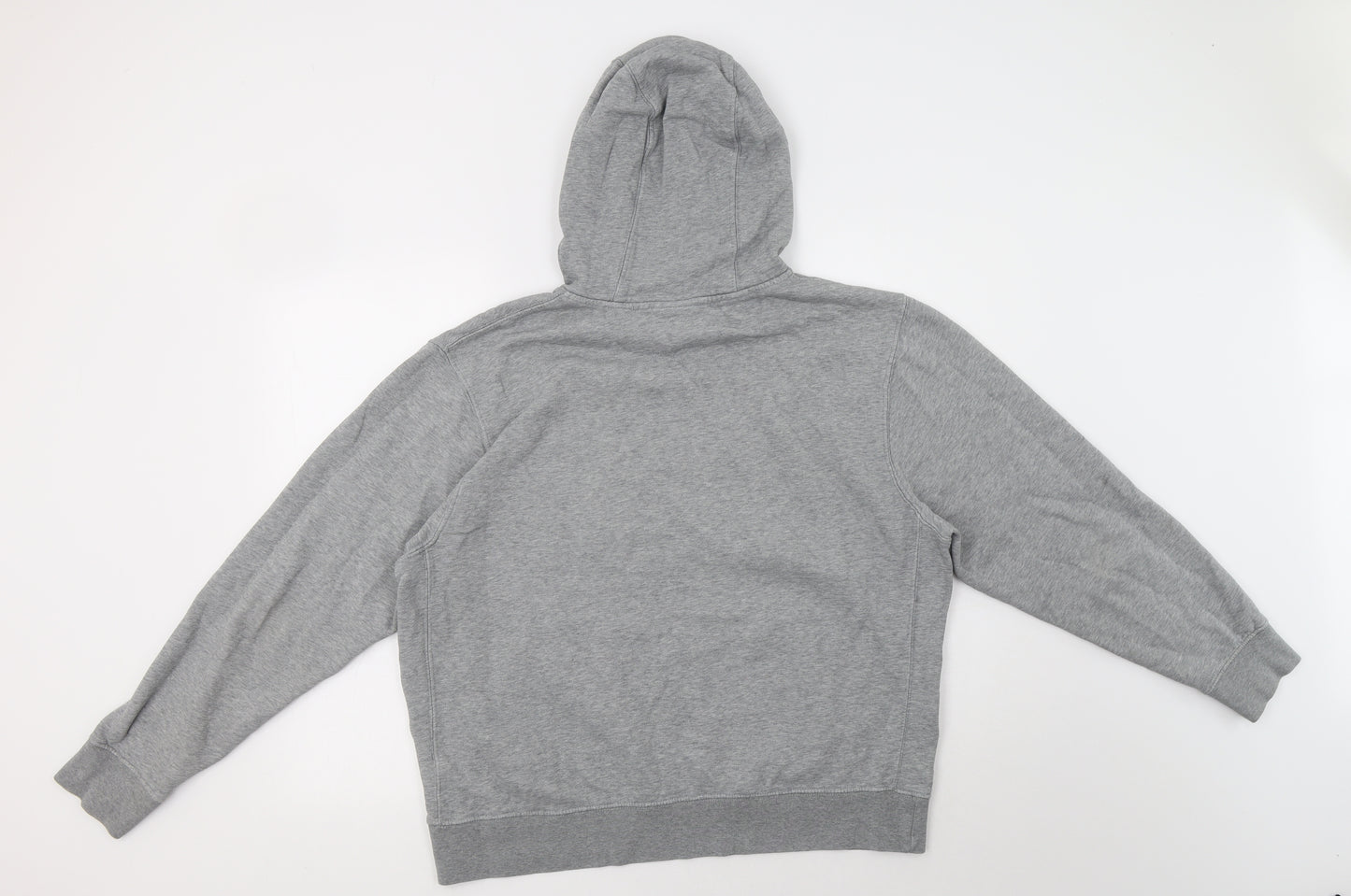 Nikr Mens Grey  Cotton Pullover Hoodie Size L