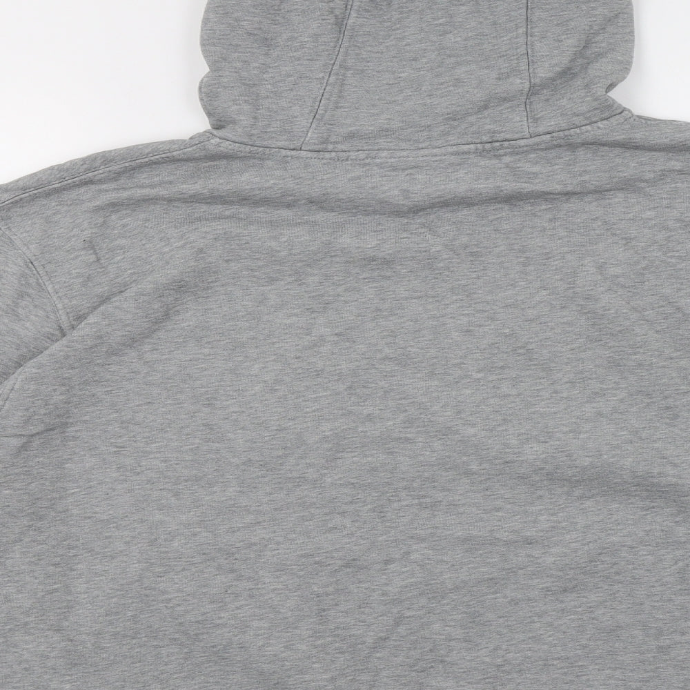Nikr Mens Grey  Cotton Pullover Hoodie Size L