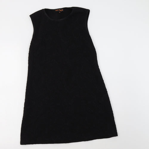 Amaya Womens Black Paisley  A-Line  Size 14  Round Neck
