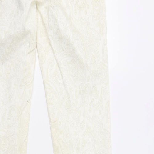 Olsen Womens Ivory Paisley Cotton Skinny Jeans Size 8 L31 in Regular Button